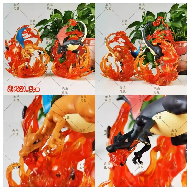 

Instock Charizard Pokemer Peripheral Magical Museum Black Dragon Jet Flame Figurine Model Ornament Gift