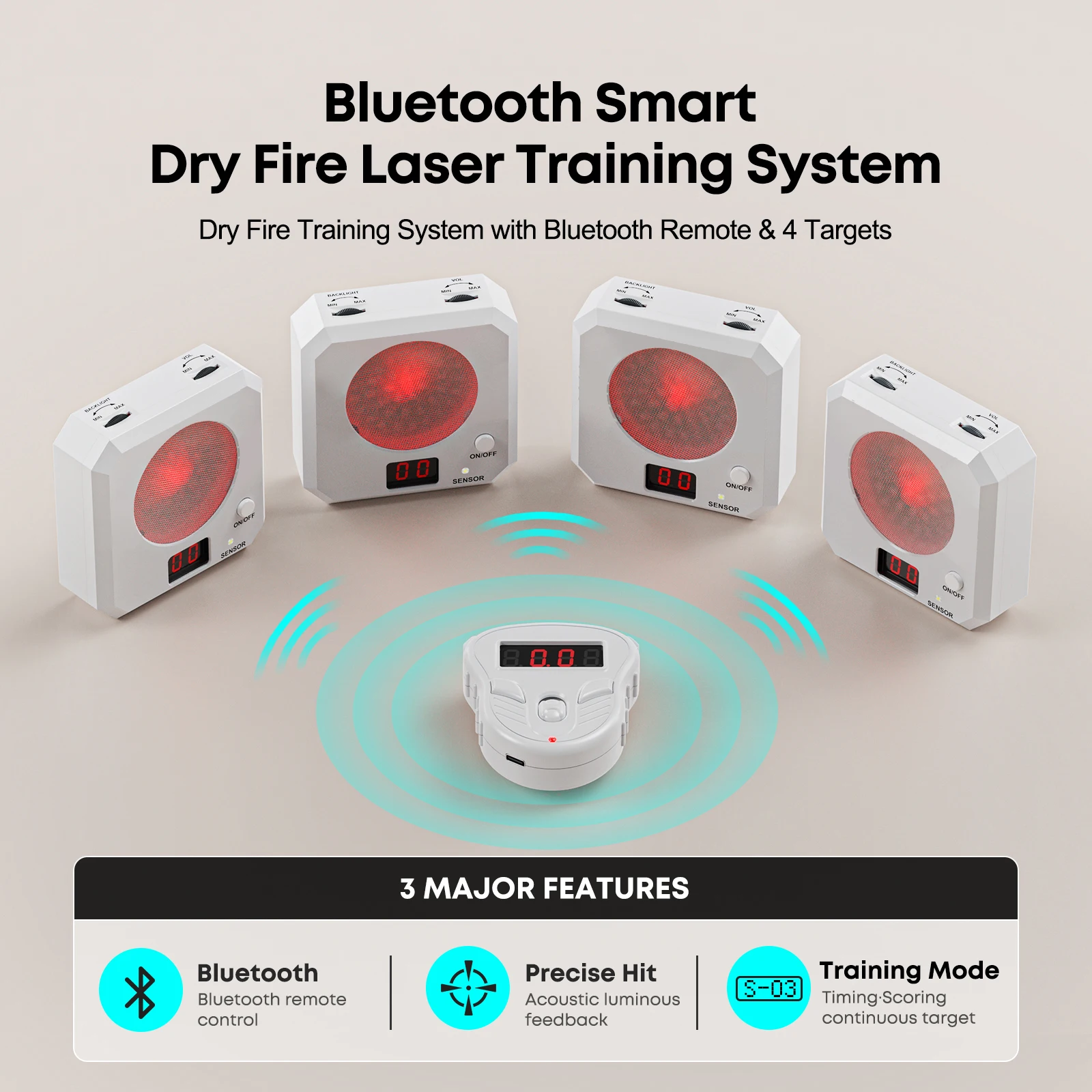 

Система лазерной тренировки T2351 Smart Bluetooth: многотаргетное соединение, мгновенная обратная связь, 5 уровней сложности, перезаряжаемый через Type-C.