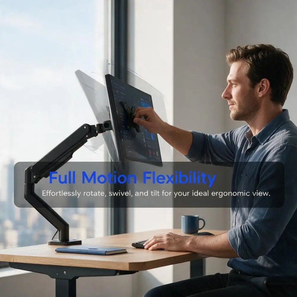 Rotating Monitor Stand 10-35 Inch Screen 1/2/3 Screen Dual Screen Monitor Mount Cantilever Mechanical Arm Clamp on Monitor Arm