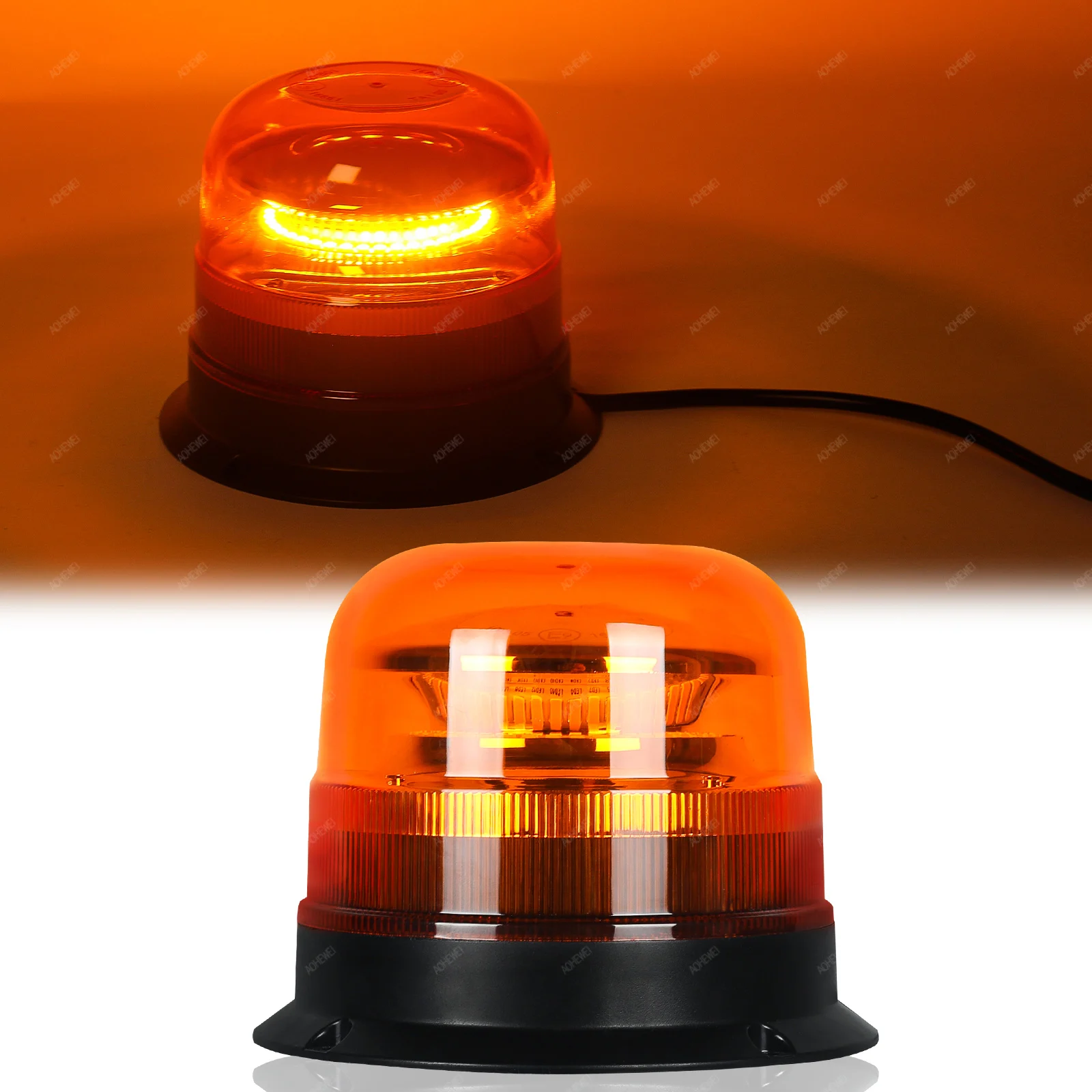 AOHEWEI Amber Warning Light 12V/24V - 8 Flash & 2 Rotating Modes 42-LED Beacons for Commercial Vehicles Trucks(IP67 Waterproof)