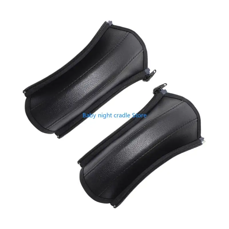 

J2FF 1 Set PU Leather Baby Strollers Armrest Cover Newborns Cart Handle Bumper Sleeve