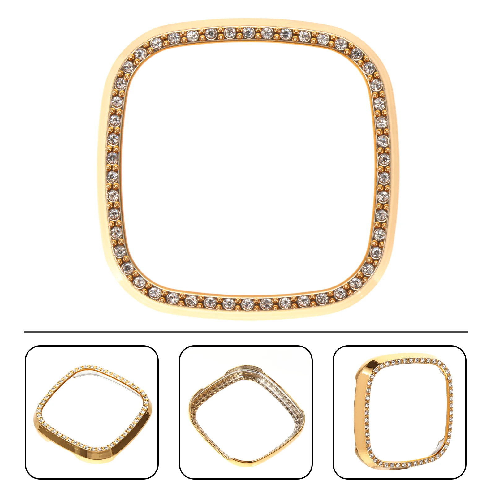 1pc Electroplated Watch Protective Case Anti-Scratch Shockproof Cover For Versa3 Sense Screen Protector Frame Shell