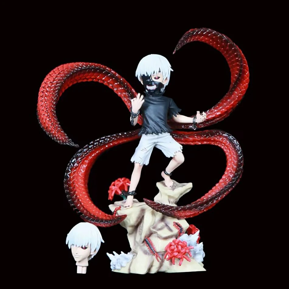 Tokyo Ghoul Ken Kaneki フィギュア 蛇のデザイン35cm Tokyo Ghoul Kaneki Ken Animation Figure with Centipede Mask Face