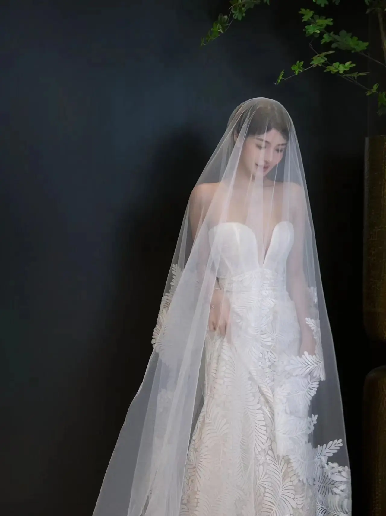 Luxury Leaf Lace Wedding Veils High Quality Romanstic Bridal Veil Wedding Accessories With Comb