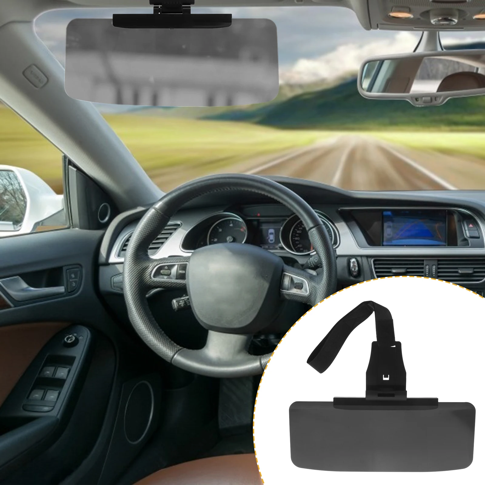 

Visor Mirror Anti Glare Night Driving Sunglasses PC ABS Universal Day Night Protection Easy Install No Tools Reduce Eye
