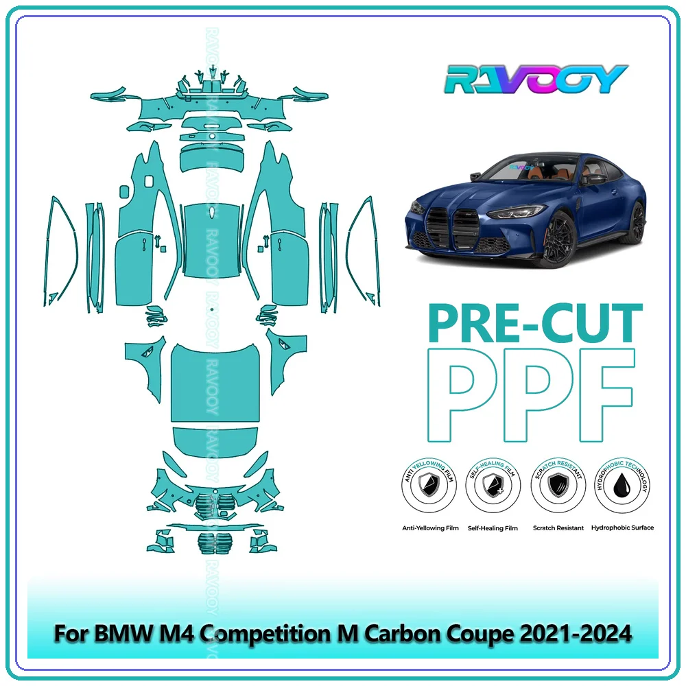 For BMW M4 Competition M Carbon Coupe 2021-2024 Precut TPU Paint Protection Film PPF Full Body Kit Clear Bra Stone Guard EU UK
