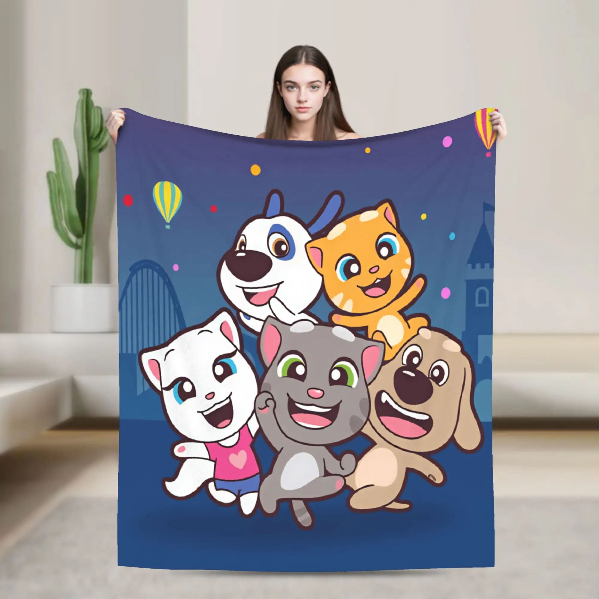 Decorative T-Talking T-Tom And F-Friends Flannel Blankets Girl  Super Soft Throw Blanket Spring Couch Bedspread Sofa Bed Cover