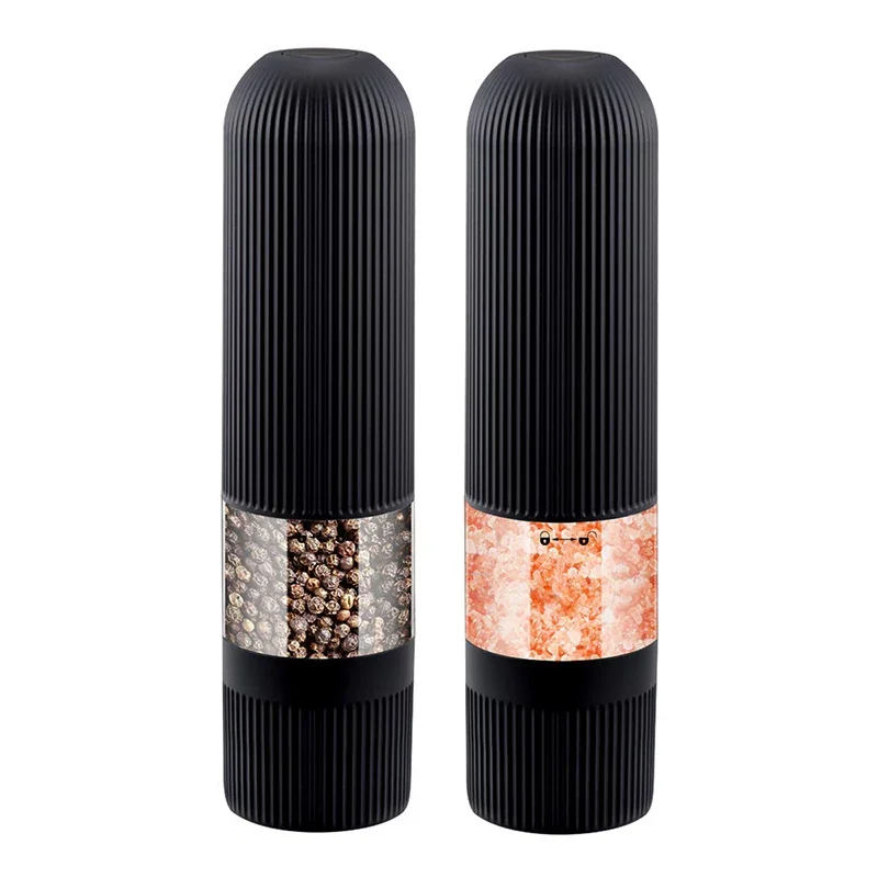 Battery Operated Salt and Pepper Grinder Set Electric Automatic One Handed Salt Pepper Mill with Bright Light