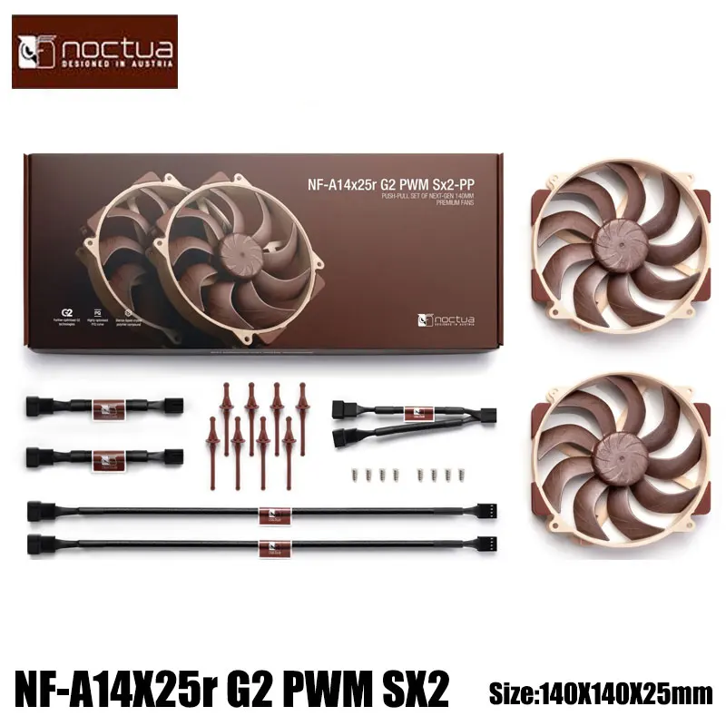 

Noctua NF-A14X25r G2 140mm computer case fan, silent/high -performance/PWM/SSO2 bearing heat sink fan