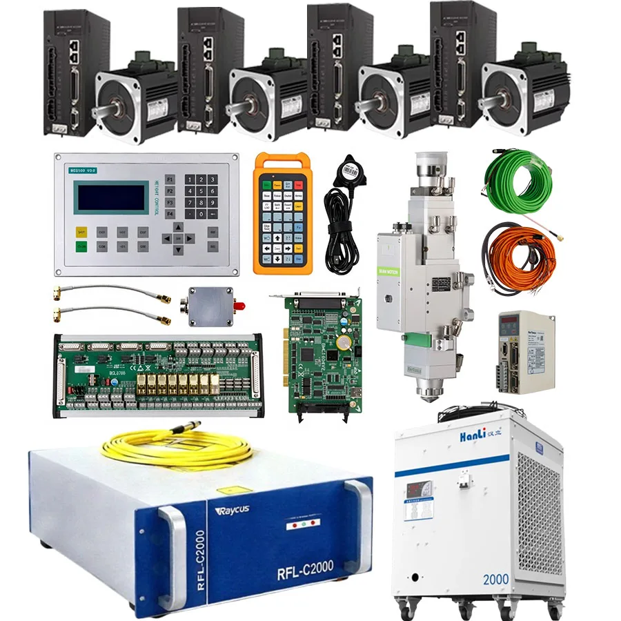 Laser cutting control system FSCUT200C BM110 laser head Raytools laser source 1500W 2000W 3000W Huichuan servo 850W 1.3KW