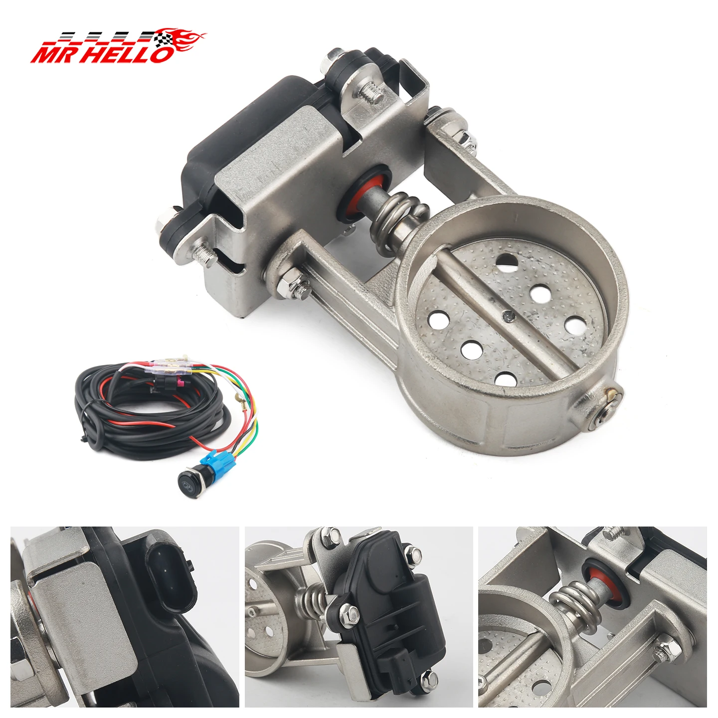 Vanne de commande d'échappement électrique en acier inoxydable, unité de vanne électrique, bouton de commande 51/60/63/70/76MM