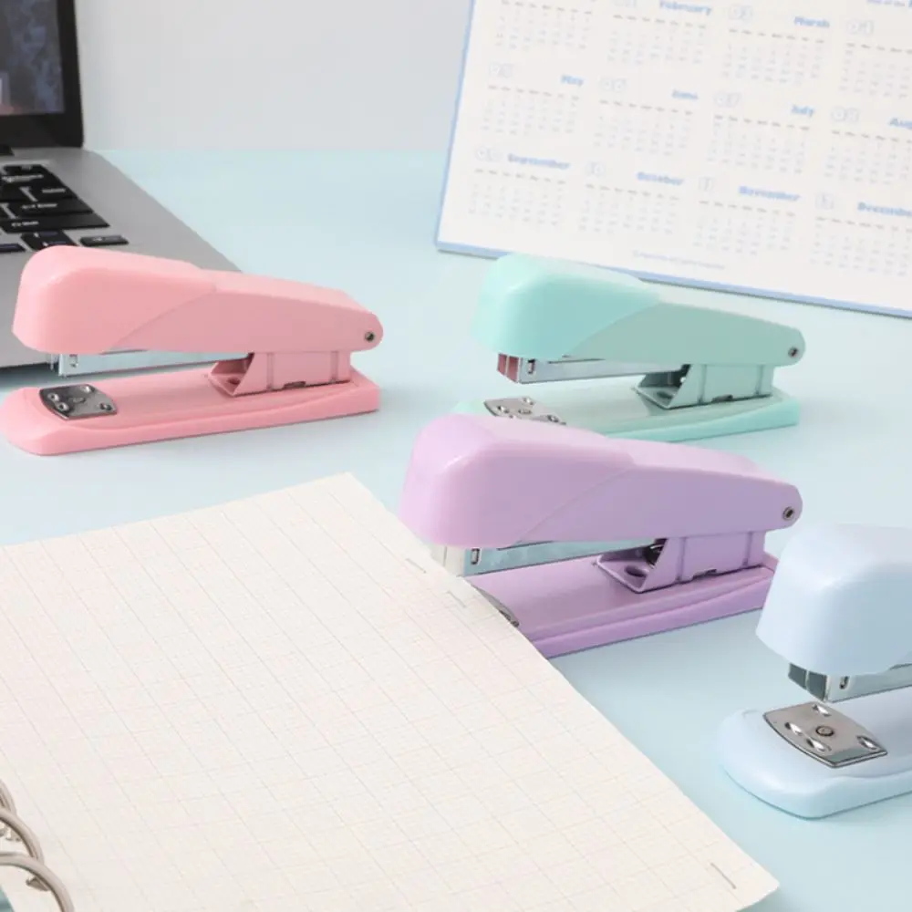 Macaron Color Labor-Saving Stapler Multi-function Large Size Paper Stapling Machine Simple Portable Stationery