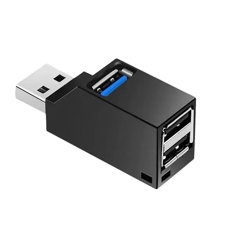 For PC Laptop U Disk Card Reader USB 3.0 HUB Adapter Extender Mini Splitter Box 1 To 3 Ports High Speed USB 2.0