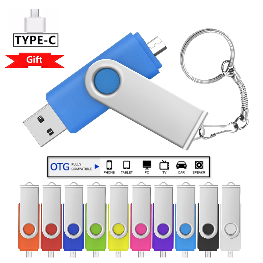 3 в 1 OTG USB флеш-накопитель 2.0 64 ГБ 32 ГБ флеш-накопитель для смартфона/компьютера микро otg usb карта памяти фотография подарок