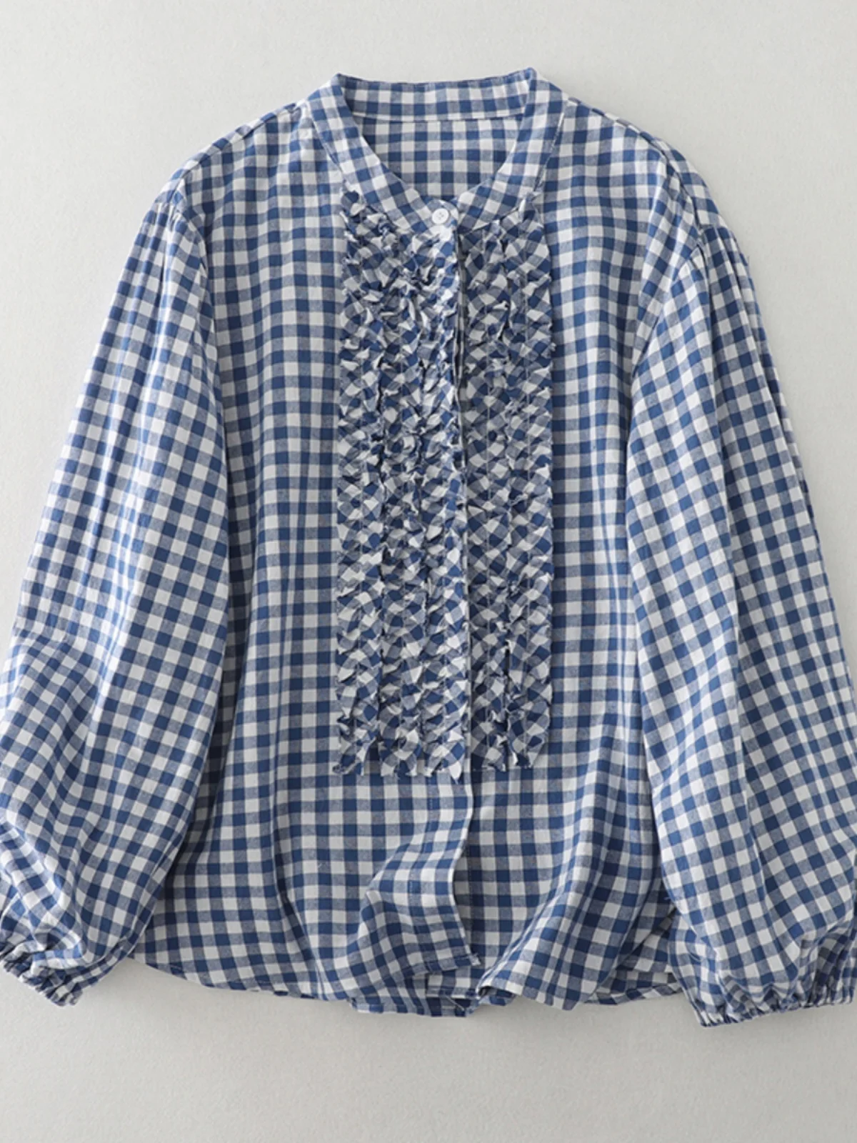 

Sweet Cotton irt Women's Loose Long Sve Plaid Top Trendy Commute Sle Artistic Vintage Tagl Casual Inner Wear