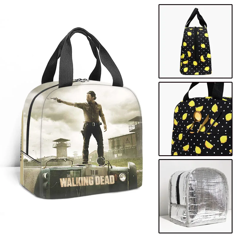 Classic Popular The Walking Dead Student Work Lunchbox Thermal insulation Food Lunch Bag 3D Printed Portable Handbags Ice Bags