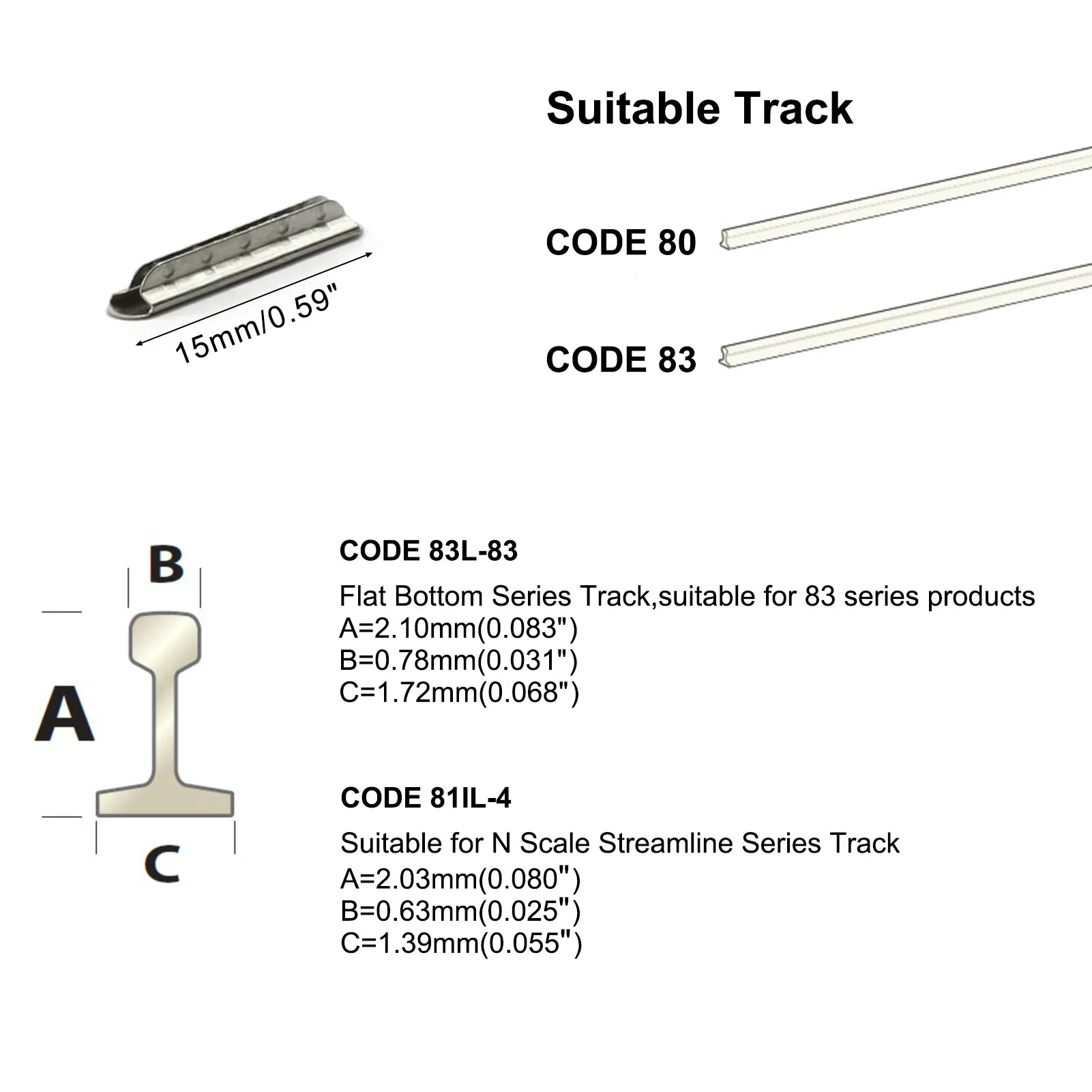 Evemodel GD01 50pcs Fishplates Track Rail Joiners Suitable for HO Scale Code 80 83 N Scale Code 80