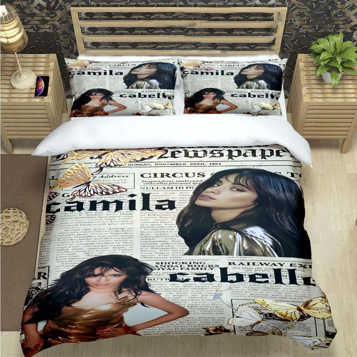 Popular Famous Singer C-Camila Cabello Print Bedding Sets Bed Supplie Set  Comforter Set  Teens Girls Twin Single Kid Gift