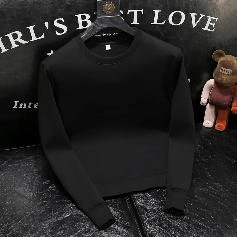 

Autumn New Sle Men's Color Sweatirt Long Sve round Ne Slim Fit Base irt Casual Comfortable Cotton Polyester ...