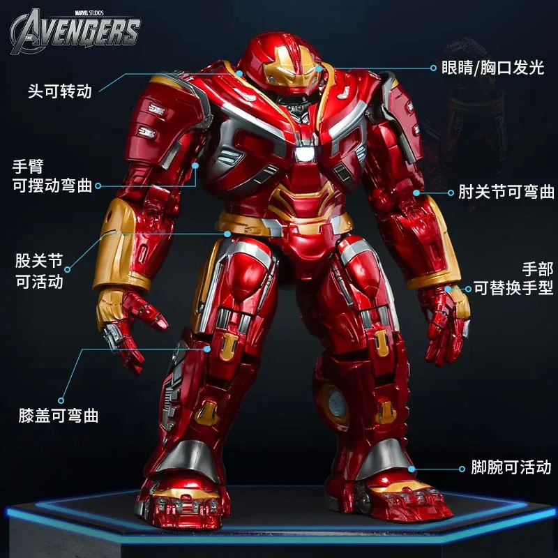 26 سنتيمتر LED ZD الأصلي الرجل الحديدي Hulkbuster MK44 ثانوس الذكرى التذكارية جمع نموذج ألعاب شخصيات الحركة هدية