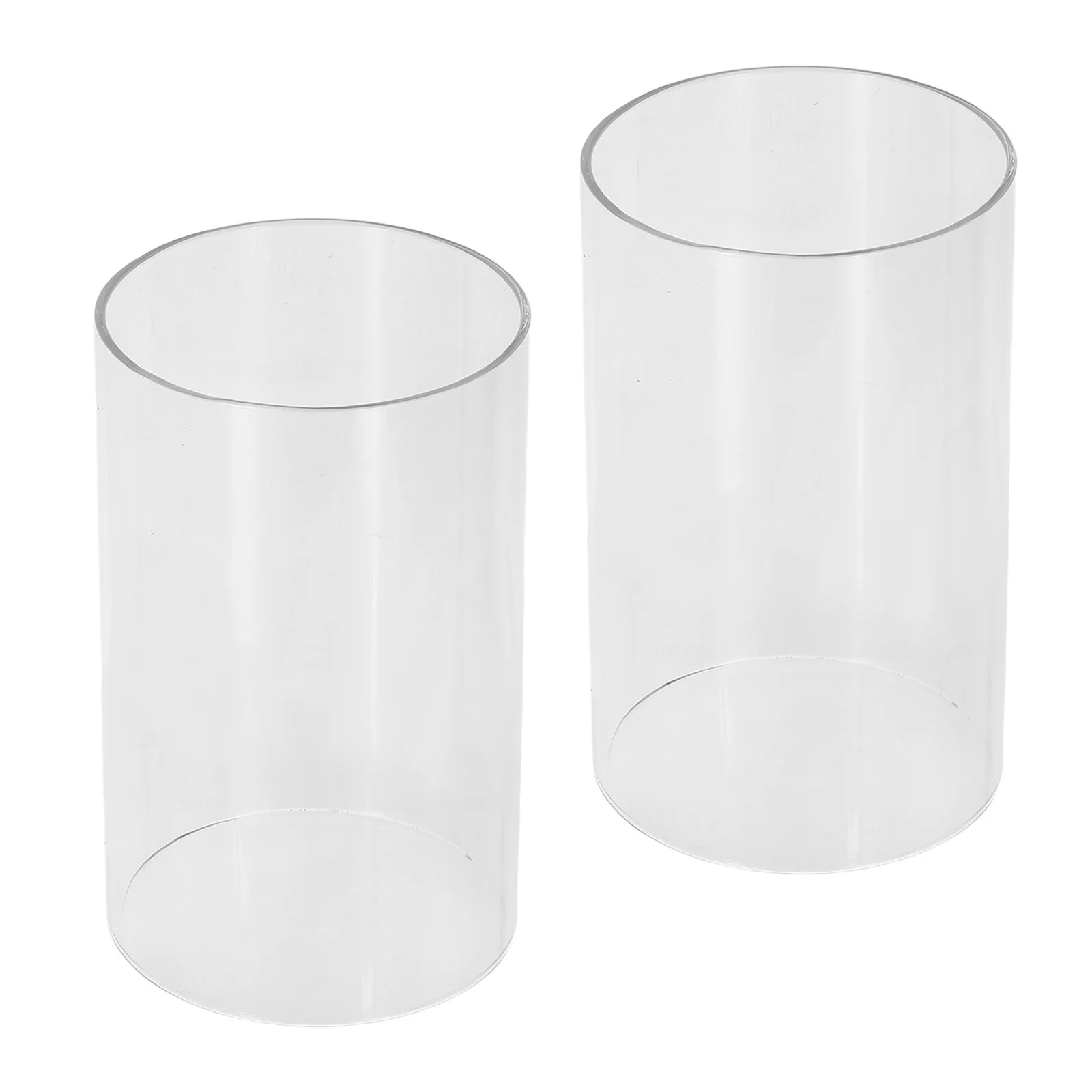 

2Pcs Decorative Glass Cloche for Candles Clear Cover to Enhance Warm Atmosphere Elegant Home Accessory Supply Modern