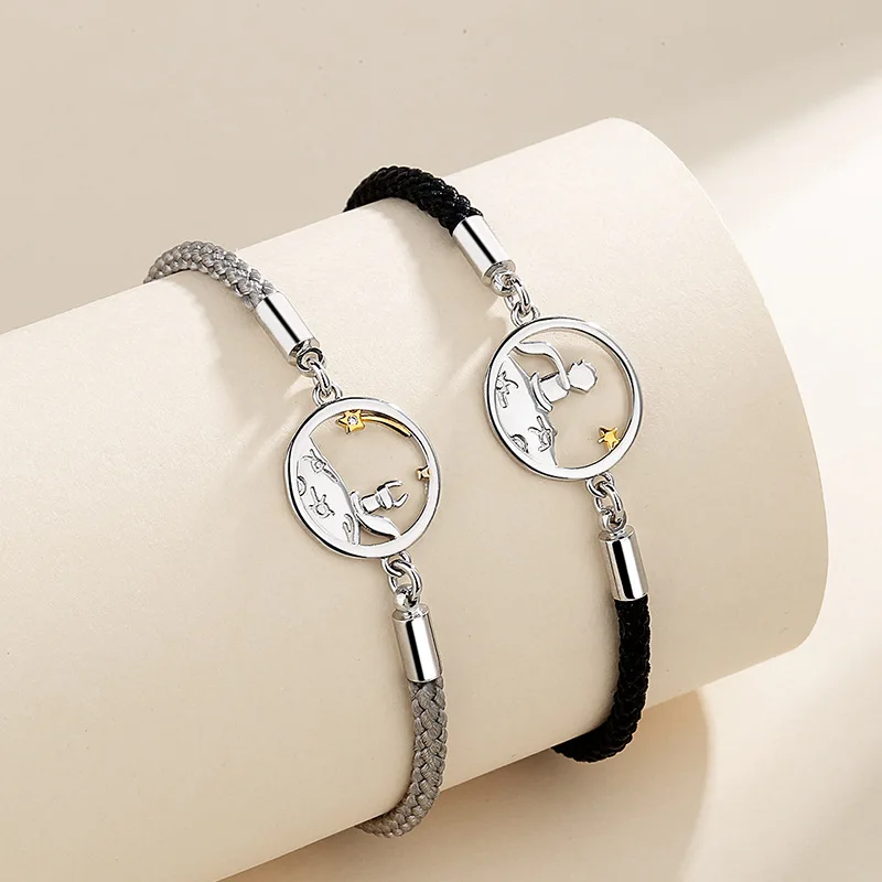 Fashion Creative Fox Little Prince Couple Bracelets Sets For Women Men Adjustable Braiding Handwear Matching Lover Gifts Accesso