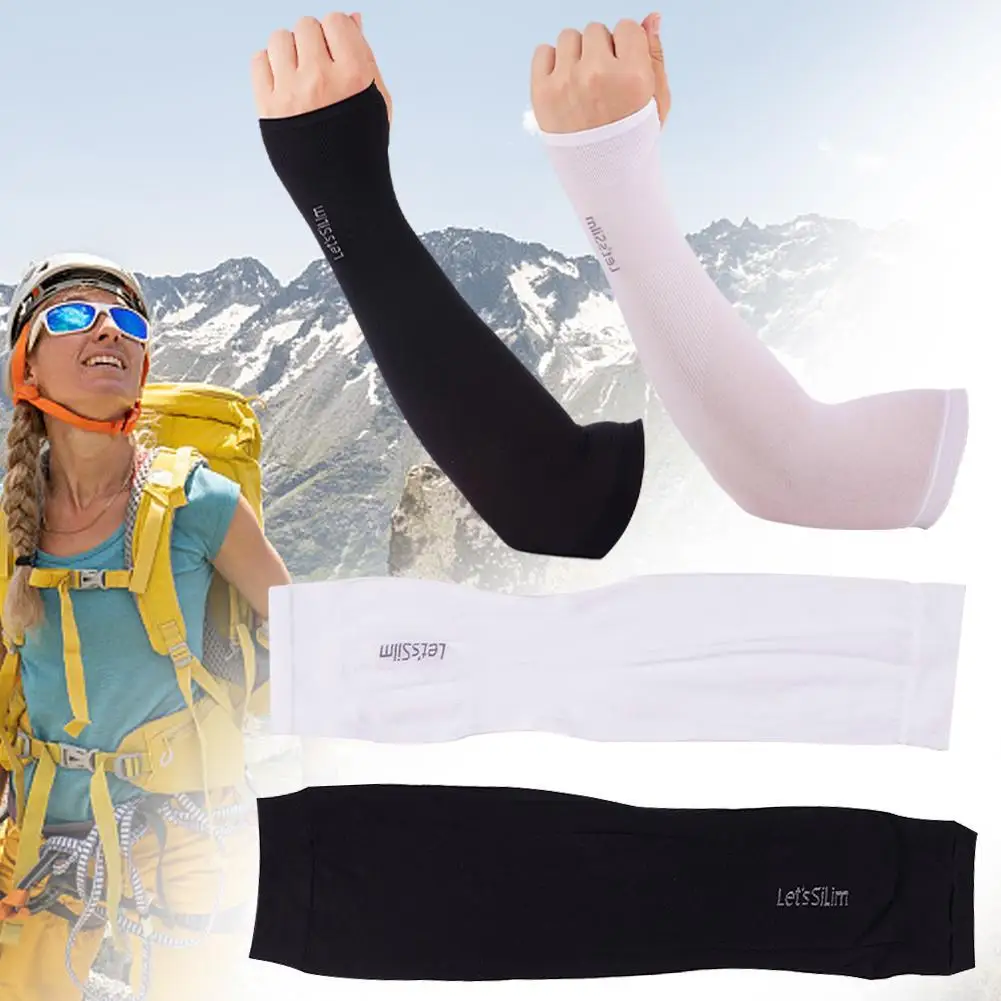 Outdoor Cycling Arm Protection Anti-UV Long Ice Silk Sleeves Nylon Sunscreen Universal Protective Tool For Men And Women