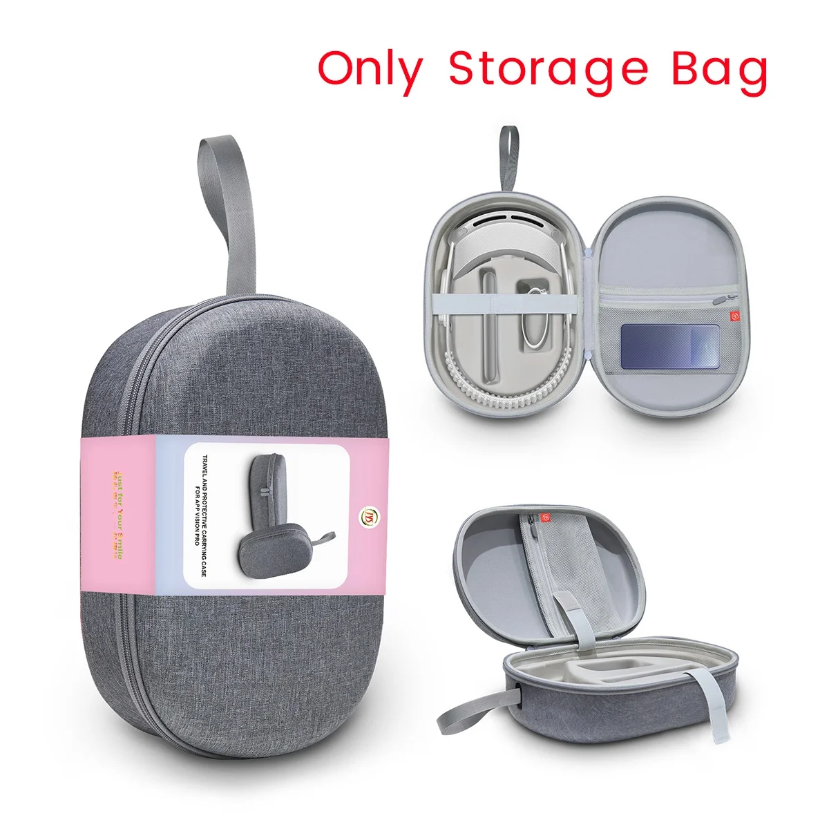 JYS Storage Bag for Vision Pro Headwear Storage Bag VR Glasses Drop and Scratch Resistant Portable Bag,Linen Style