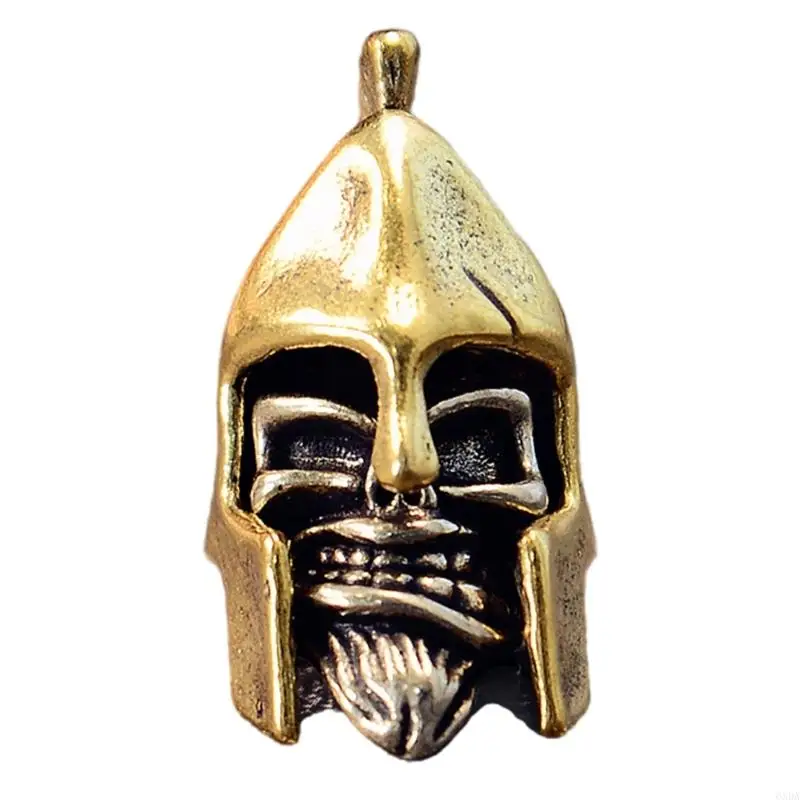 Metal Helmet Skull Pendant for Keychain and Backpack Decoration Unique Skull Charm Paracord Accessories 6XDA