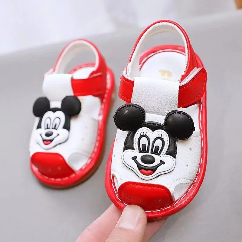 Summer Baby Sandals for Girl Boy Mickey Mouse Soft Bottom Cloth Children Slippers Non-slip Little Kids Beach Toddler Call Shoes