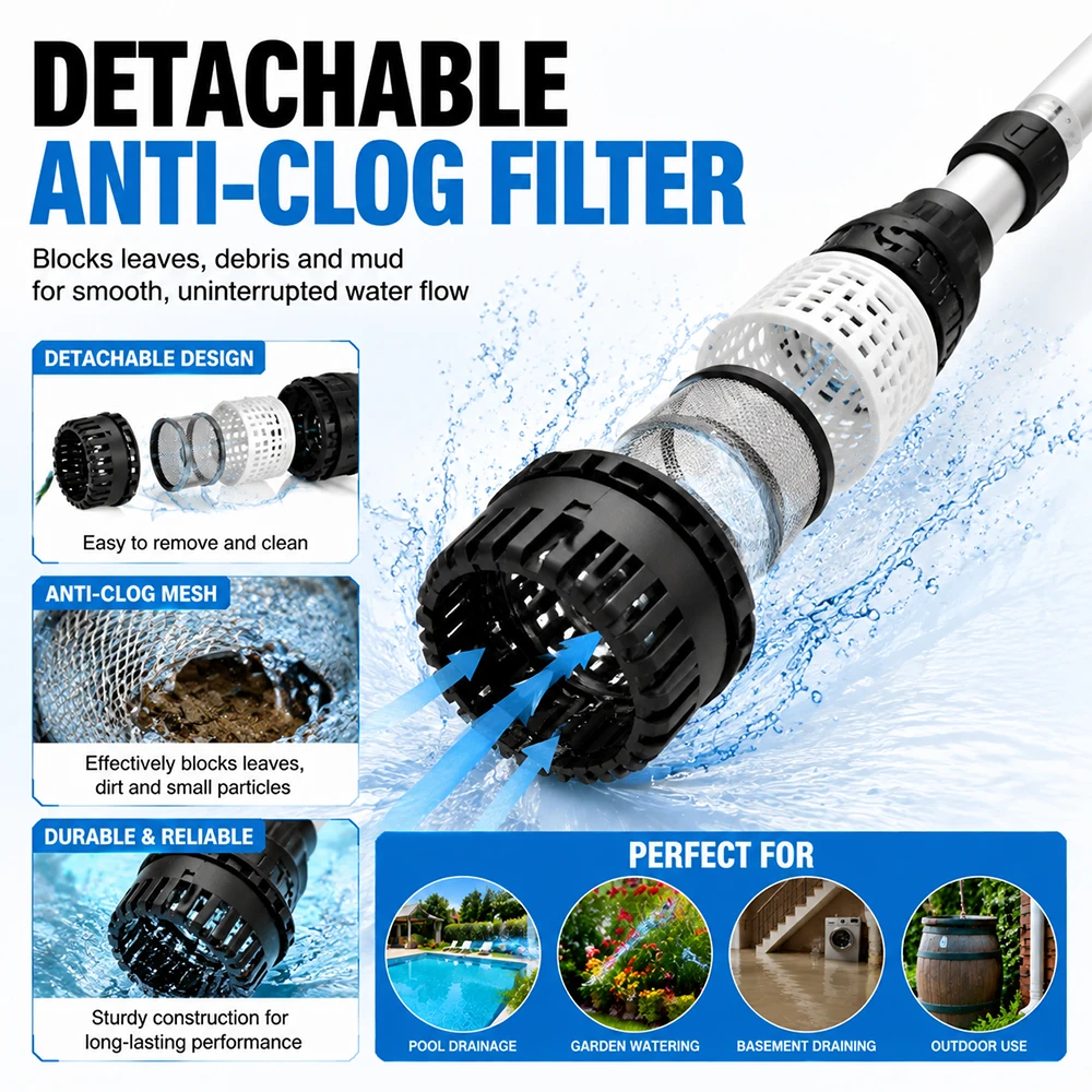 SIHAO Electric Water Pump Cordless Deep Well Submersible Pump Portable Stick Water Transfer Pump For 18V Battery(No Battery)