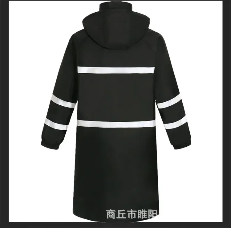 Fashion Waterproof Long Raincoat Men Women Rainstorm Proof Thick Rain Coat Hiking Outdoor Hooded with Reflective Strip Rainwear