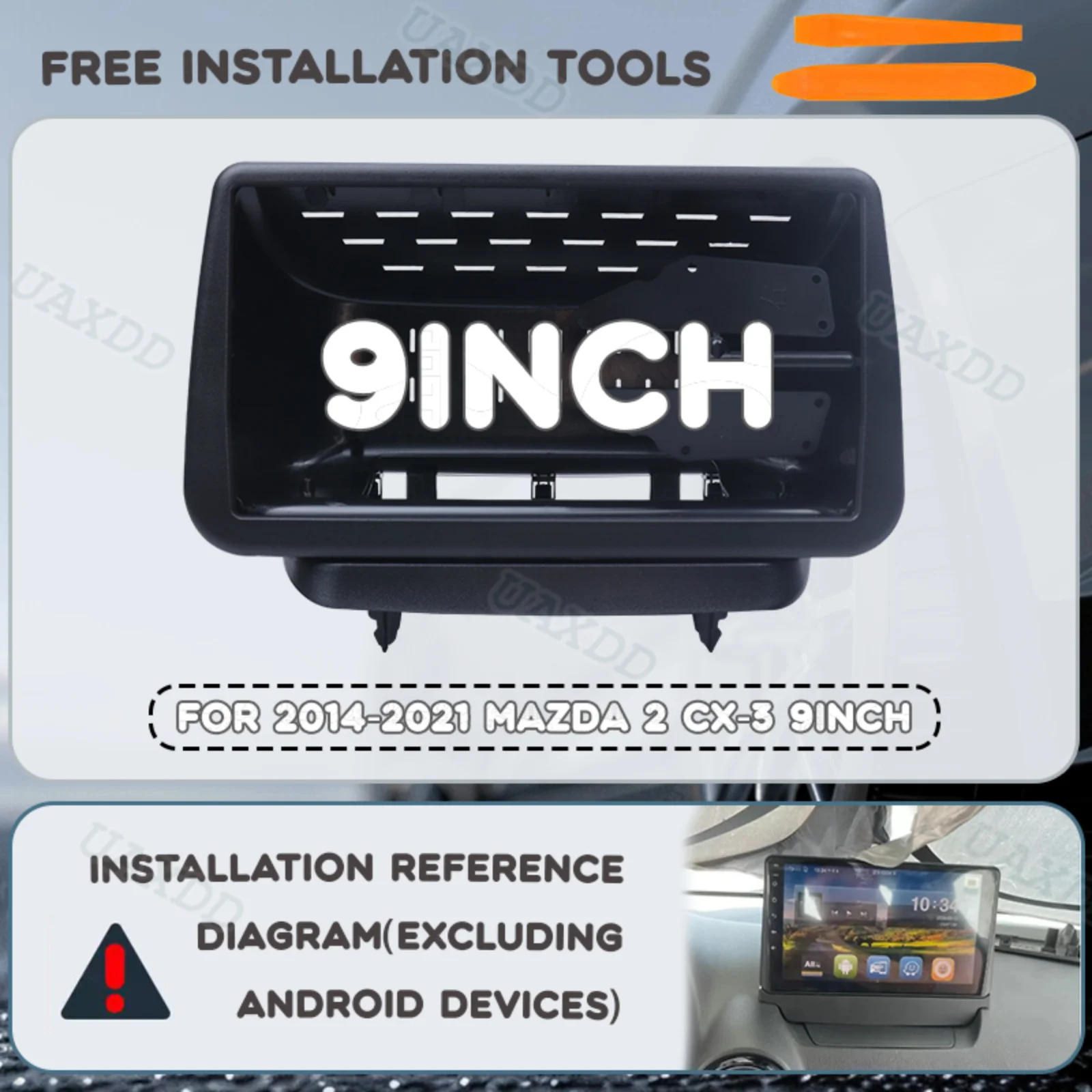2 Din Car For 2014-2021 Mazda 2 CX-3 9INCH frame fascia dashboard panel plastic accessories Automotive center console Interior