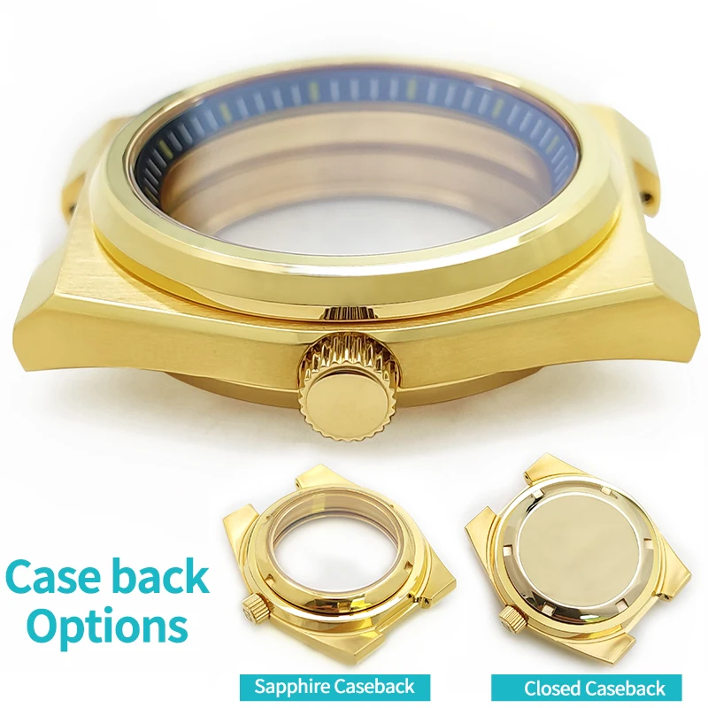 Gold PRX Watch Case Set Fits SKX07/009 NH35 Movement Stainless