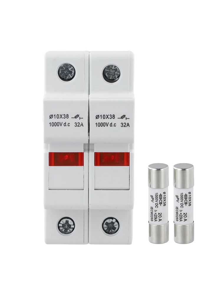 Efficient 2 Pole Fuse Holder for Solar Panels Rated at DC1000V Compatible with Various 10x38mm Fuses for Optimal Performance