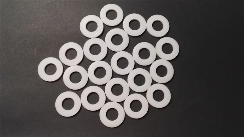 Maßgefertigte PTFE-Abstandshalter, 100 Stück, Innendurchmesser 1 mm - 2,5 mm, chemikalienbeständige Distanzstücke, reibungsarme Unterlegscheiben, antihaftbeschichtete Dichtung für Ventile – Detail 8
