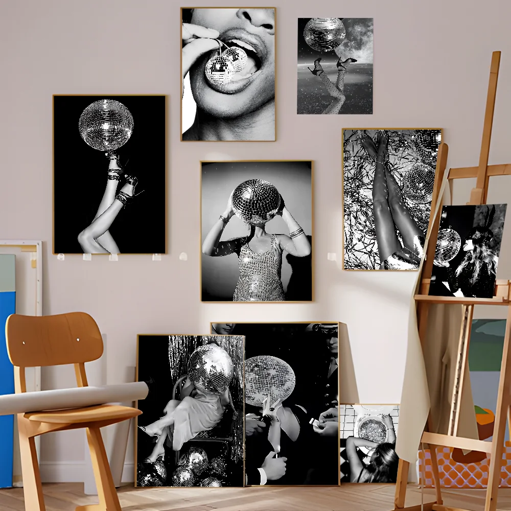 

Disco Ball Dancefloor Party Poster Good Quality Prints And Posters Vintage Room Bar Cafe Decor Home Decor