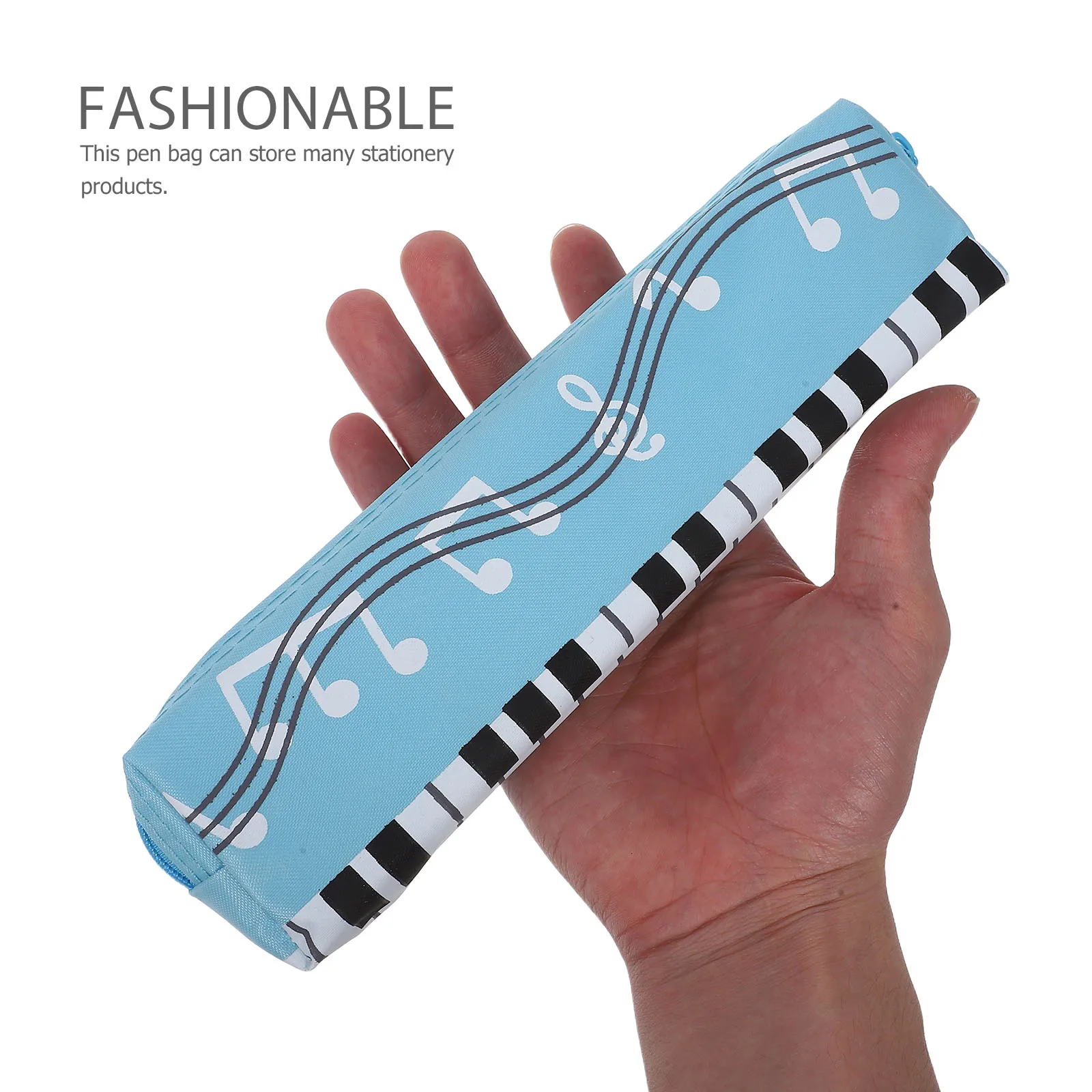 

4 Pcs Pen Bag Pencil Case for Students Music Note Zipper Storage Lightweight Portable School Use Black Blue Pink