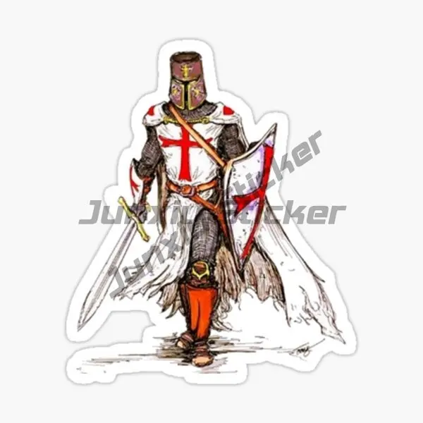 Crusader Sign Templar Knight Shield Sticker Motorcycle Laptop Truck Window Helmet PVC Decal Customizable view 5
