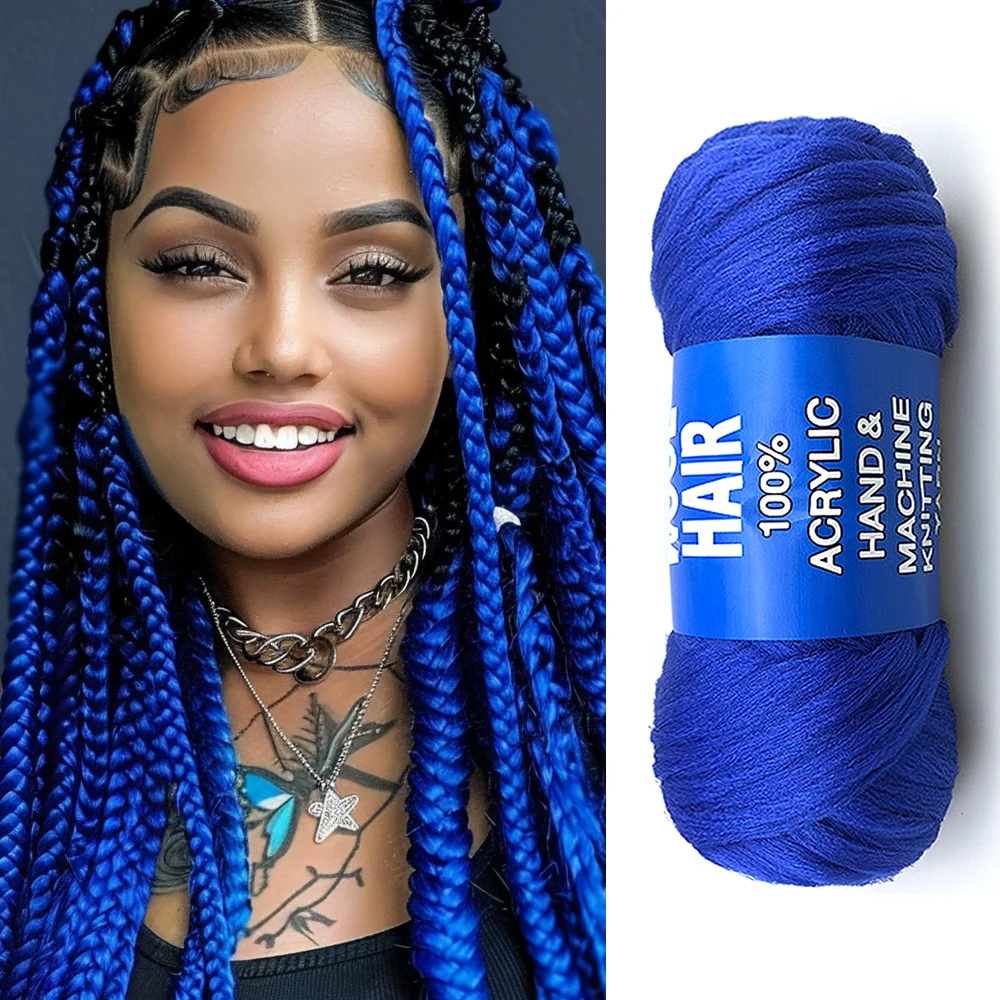 Extensões brasileiras de cabelo de lã para mulheres, cabelo sintético africano Yaki, torção senegalesa, faux locs, trança jumbo, 70g por pc