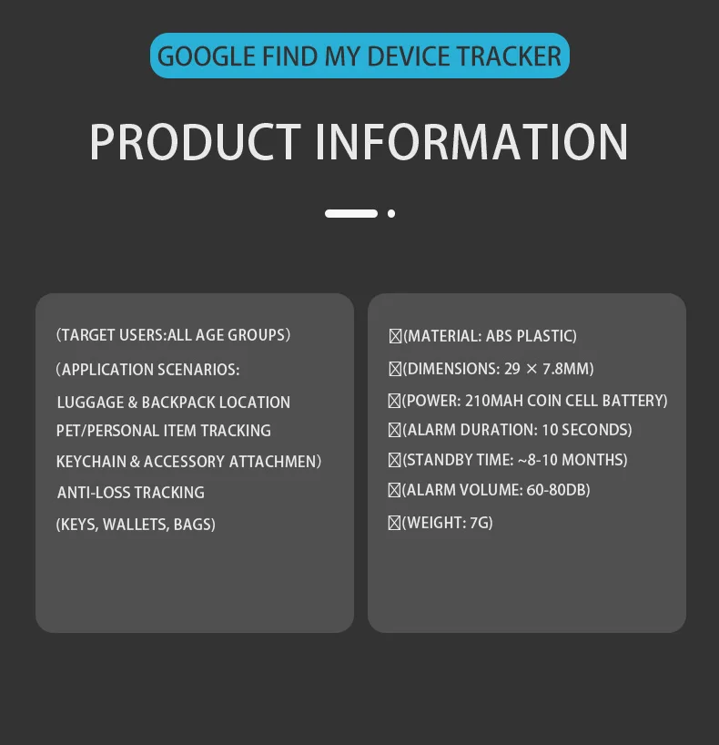 Android Anti-Verlust-Tracker für Google Find My Positioning Fernortung Sprachlokalisierung für Koffer Schlüssel Taschen Spielzeug Smart Airtag – Detail 4