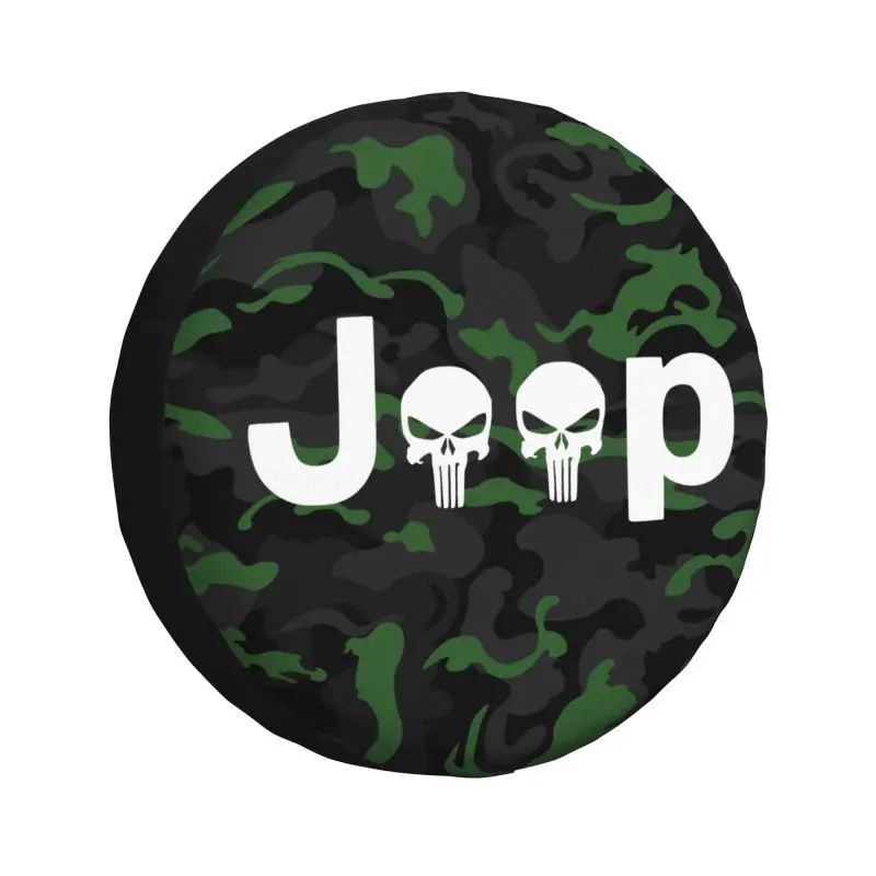 

Изготовленный на заказ забавный чехол для шин с двойным черепом 4WD 4x4, защита запасного колеса прицепа для Toyota Land Cruiser Prado 14 дюймов, 15 дюймов, 16 дюймов, 17 дюймов