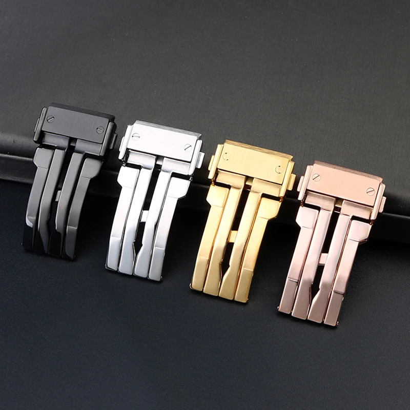 Men Solid Metal Clasp For HUBLOT Classic Fusion Big Bang Clasp Women Yubo Silicone Leather Buckle Replacement Buckle 18mm 22mm