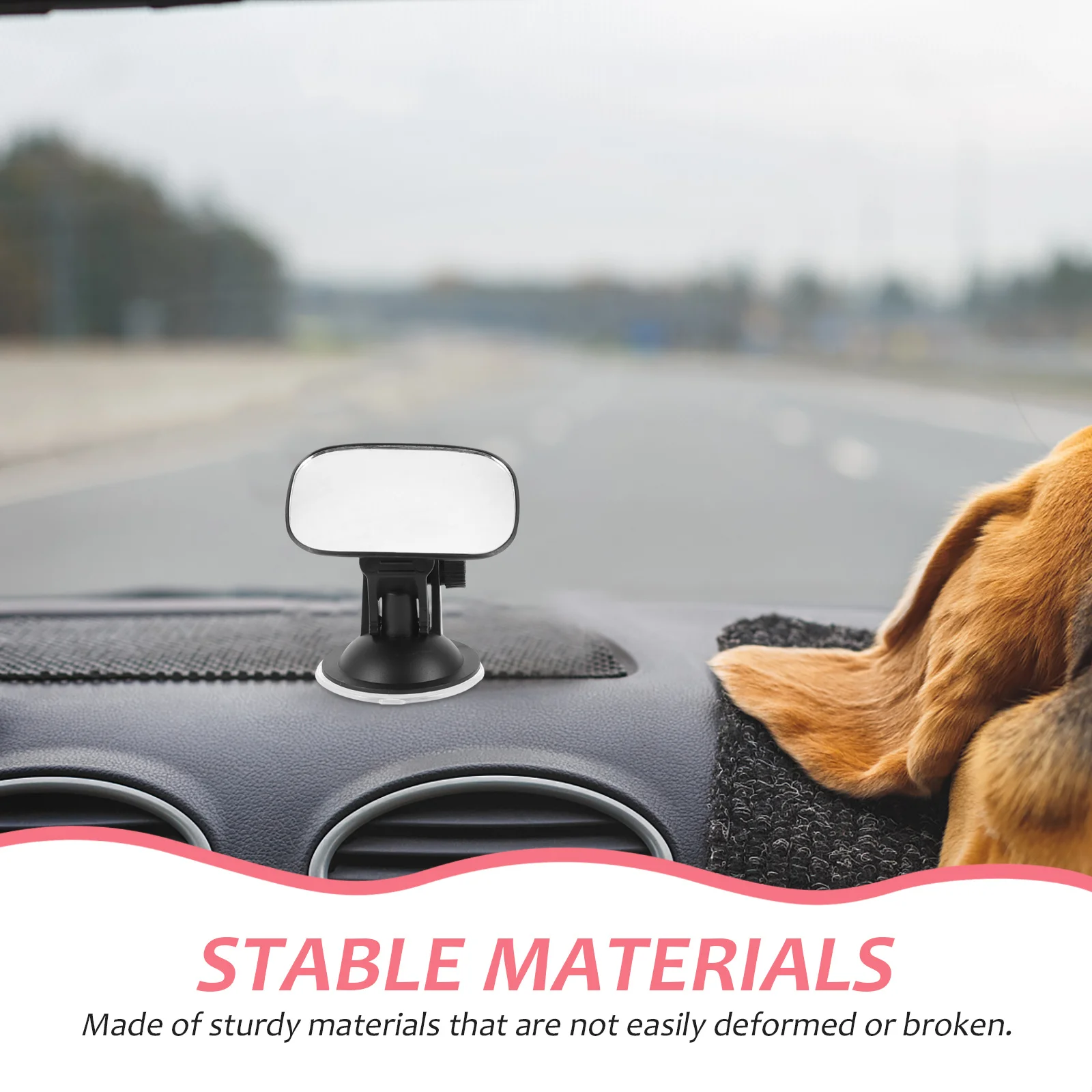 Espejo de coche con ventosa ajustable negra para asiento trasero, observación de seguridad, espejo retrovisor Interior para bebé