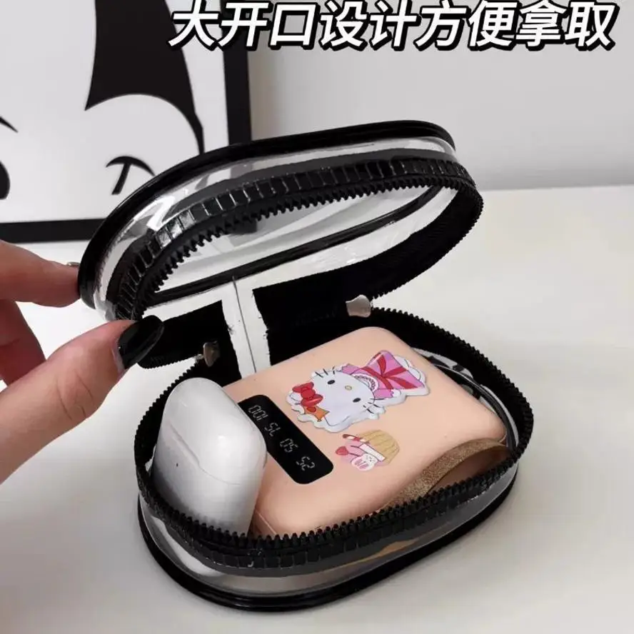 Portable Transparent Wire Winding Organizer Pouch Multi-use Storage Bag For Data Cables Earphones Chargers On-the-Go Daily Carry
