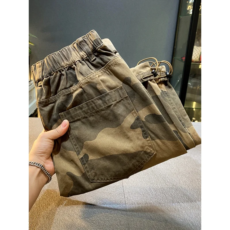 

2025New Men's Clothing American Retro Camouflage Cargo Pants Men's Summer Trendy High Street Loose Straight Casual Long Pants