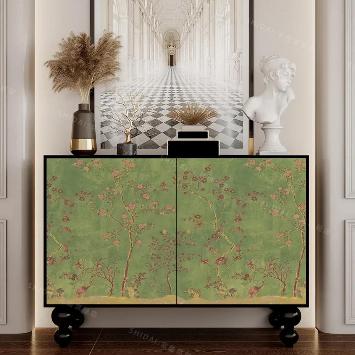 

Idyllic Living Room Household Solid Wood Decoration Modern Minimalist Creative Storage Cabinet Storage Cabinet