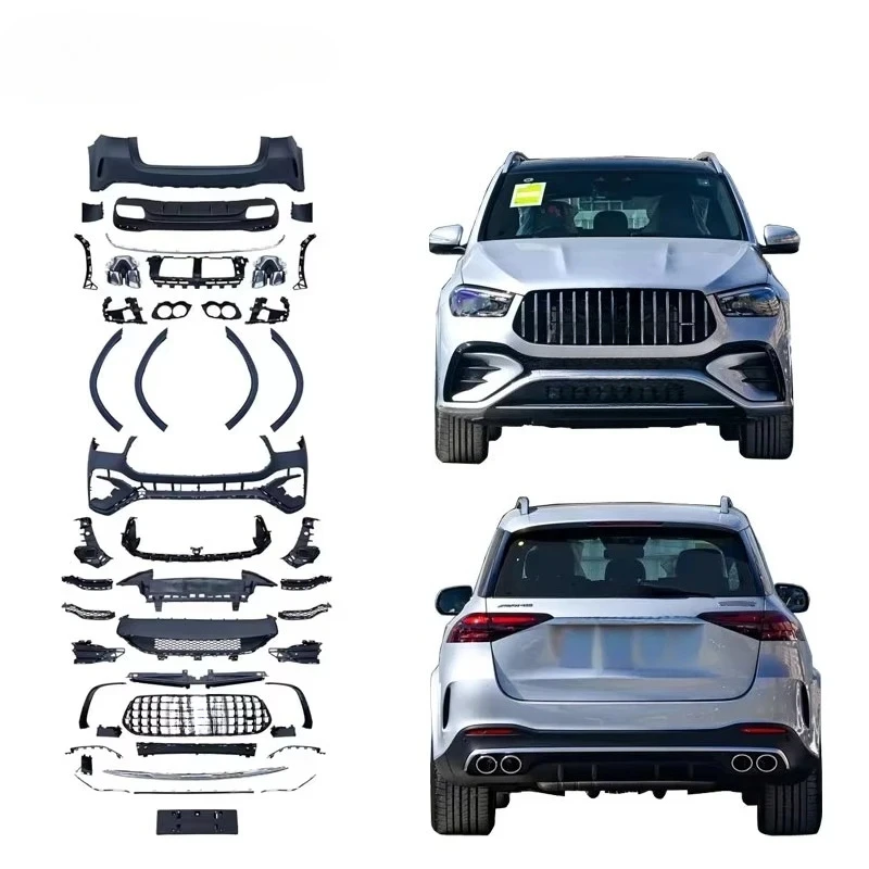 

Bumper 2024 W167 Upgrade GLE53 Body Kit Front GT Grille Diffuser with Exhaust Flare