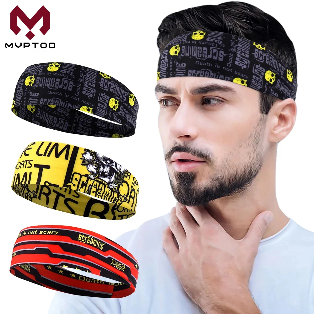Men Women Sport Headband Skull Ghost Sweat Bandage Elastic Tennis Yoga Gym Headwear Fitness Running Sweatband Hair Accessories