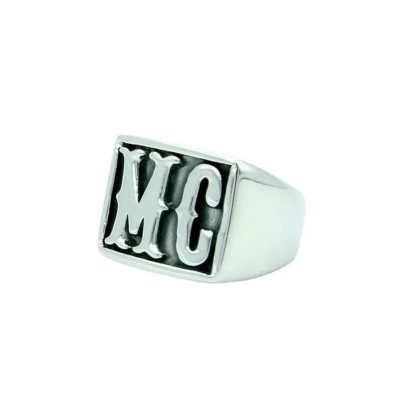 Free Shipping Items Mens Stainless Steel Motorcycle Club MC Biker Rings Size 7-13 Factory Wholesale Price